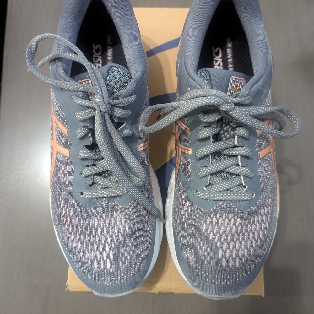 ASICS Women's Gray and Pink Running Shoes